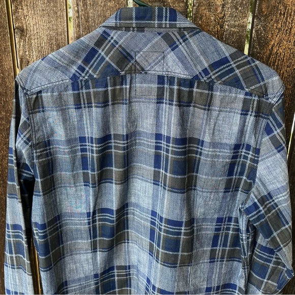 G-Star Raw Men’s Attacc Blue Cotton Plaid Long Sleeve Button Down Shirt Sz M - Picture 9 of 15